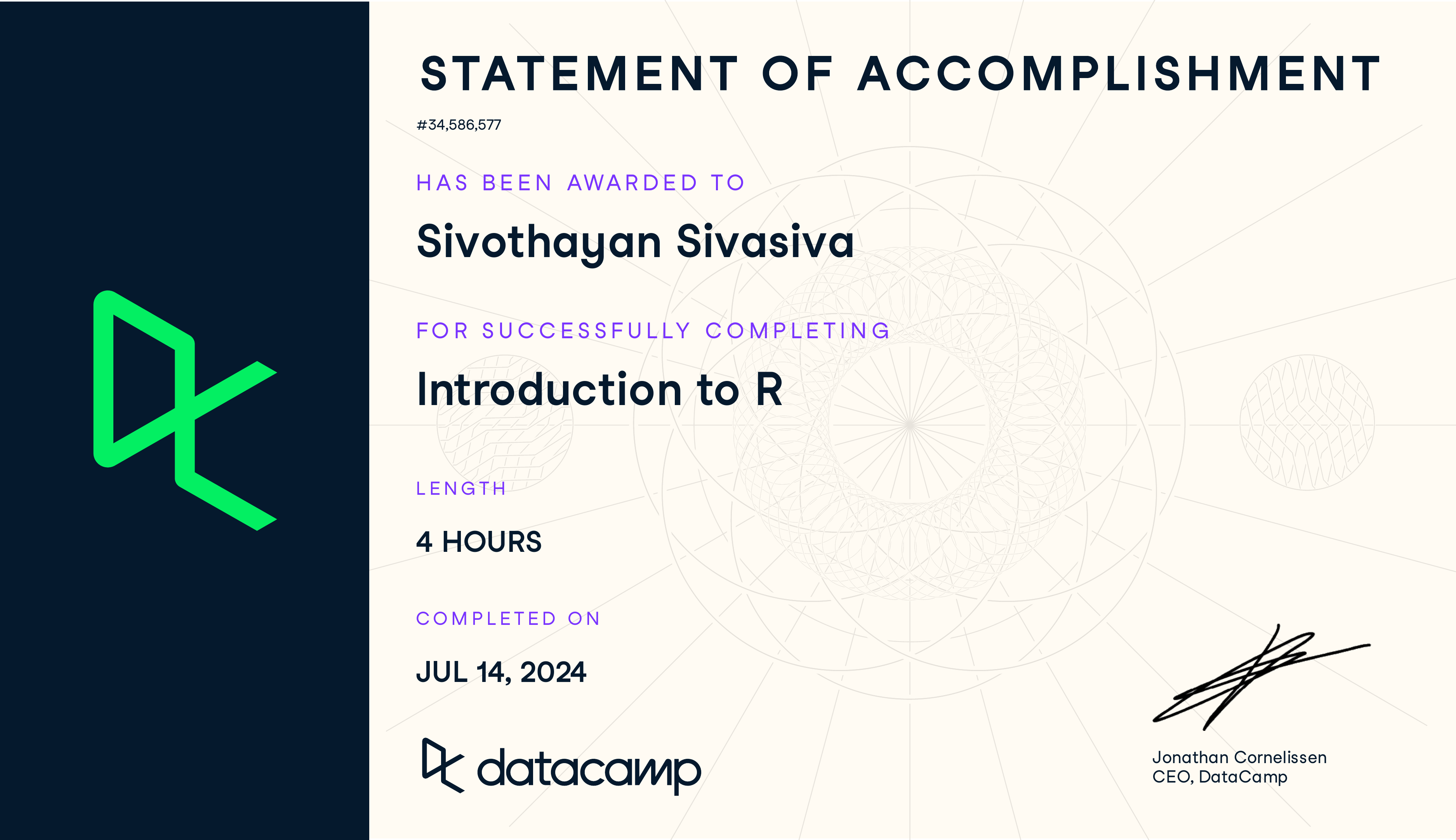 Preview of Introduction to R certificate